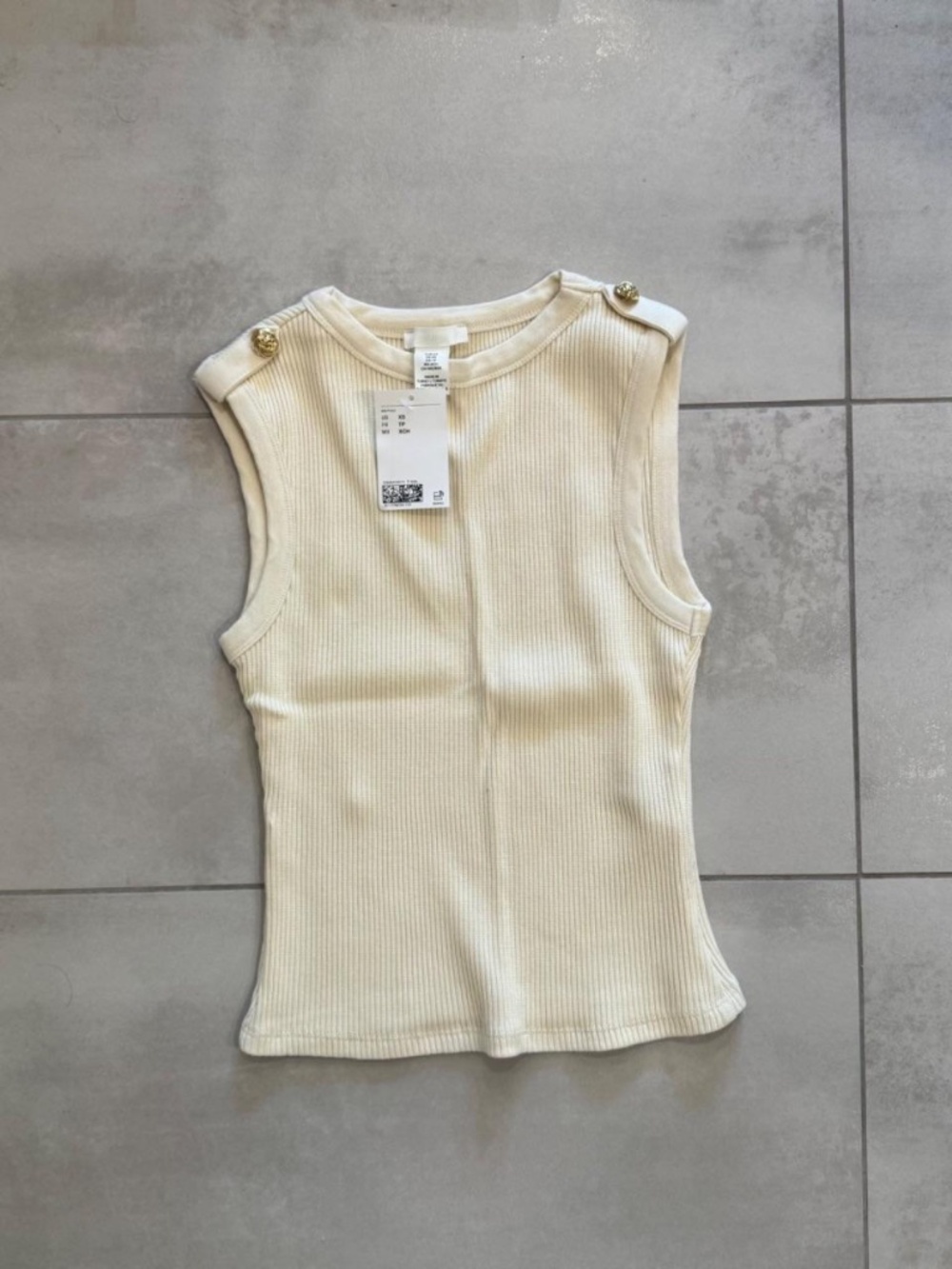 H&M cream ribbed vest top